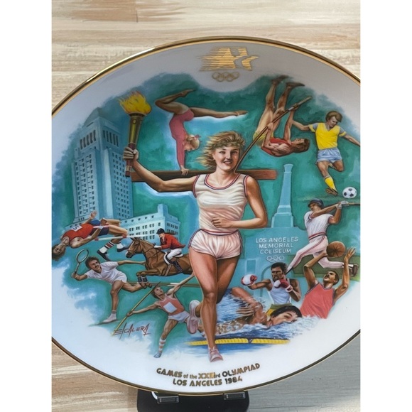1984 Los Angeles Olympics Commemorative Plate 23rd Olympiad Tribute - Picture 2 of 5